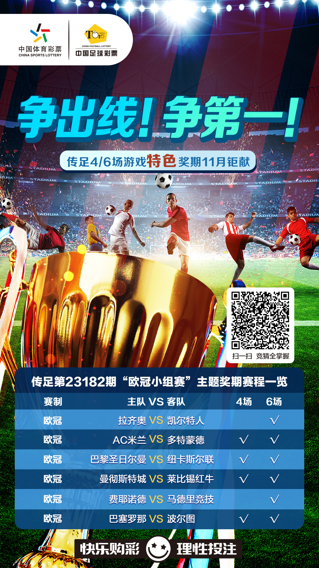 欧洲杯2024：争出线争第一！传足特色奖期第23182期聚焦“欧冠小组赛”